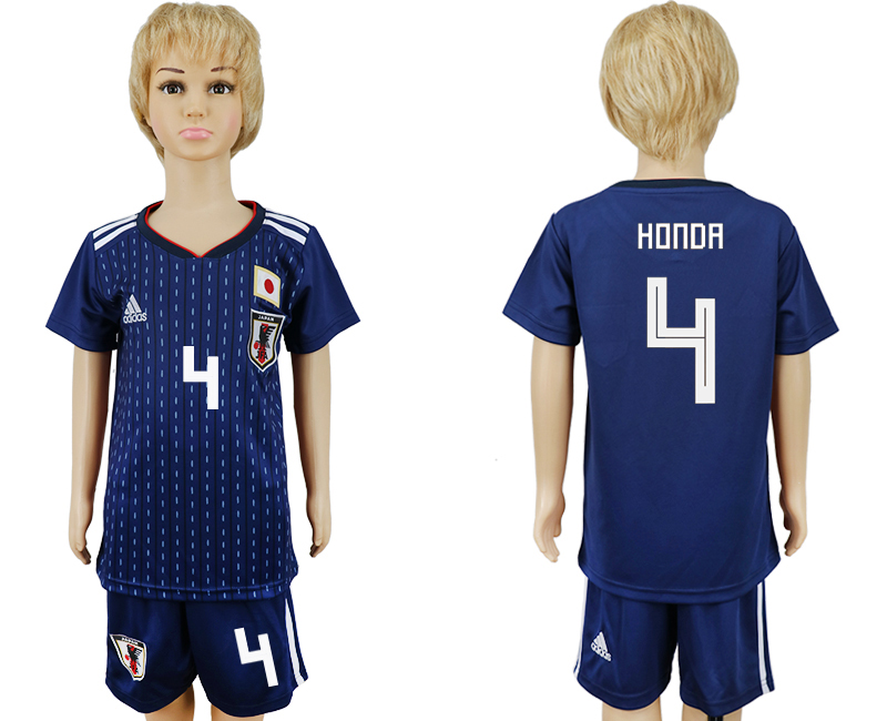 2018 World Cup Children football jersey JAPAN CHIRLDREN #4 HONDA